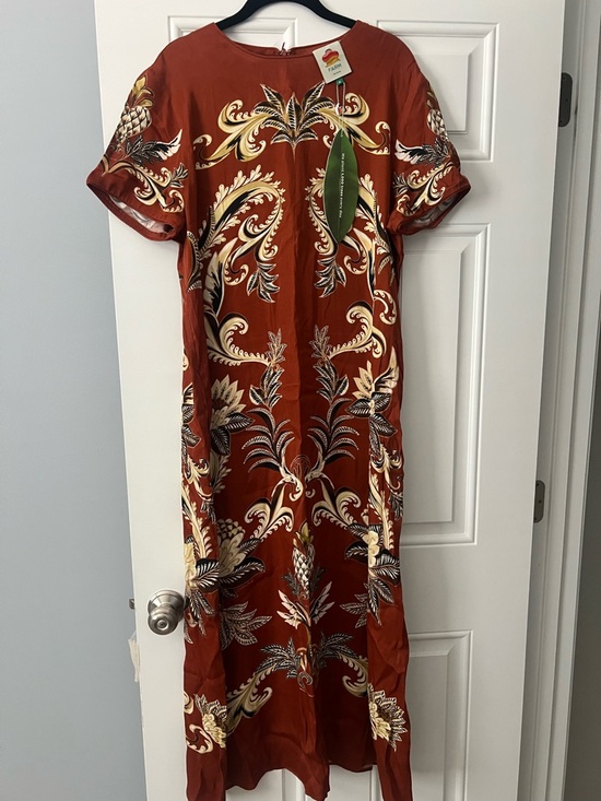 FARM Rio Dresses & Skirts - FARM Rio Rust Red Paisley Maxi Dress with Cream & Black Accents